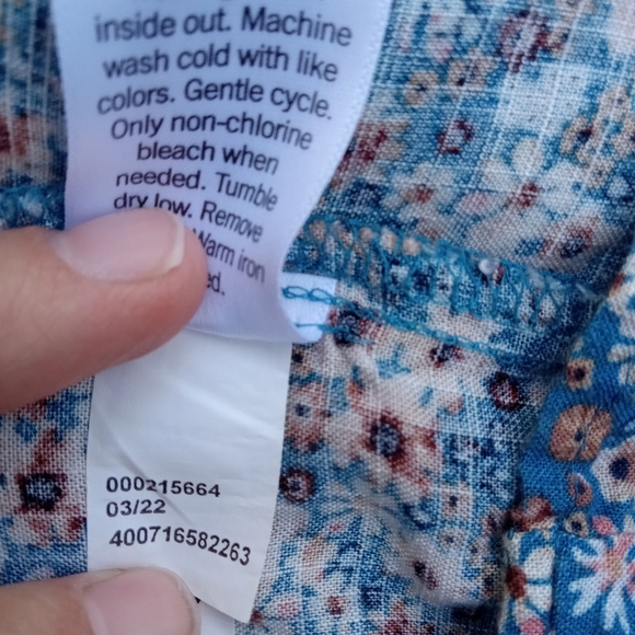 Floral Dress Sonoma Blue White Smocked Midi Women's Plus 0X Cottagecore - Picture 6 of 10